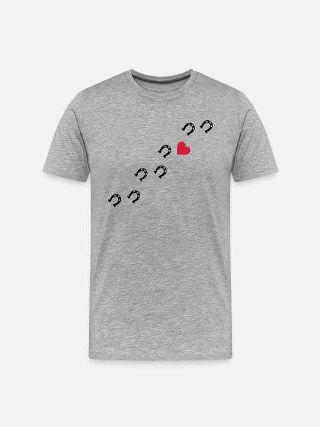 Symbole - Hufe Herz - Männer Premium Bio T-Shirt - Grau meliert