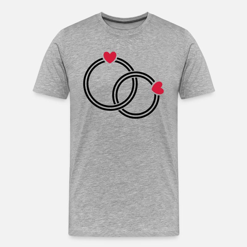 Eheringe - Männer Premium Bio T-Shirt - Grau meliert