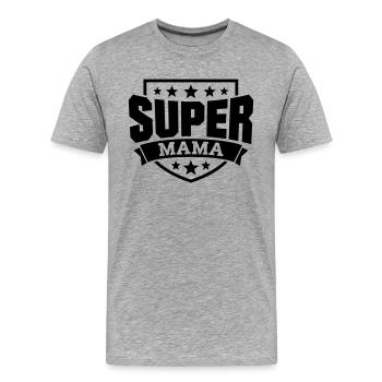 Super Mama - Männer Premium Bio T-Shirt - Grau meliert - Vorne - Damien (186cm)