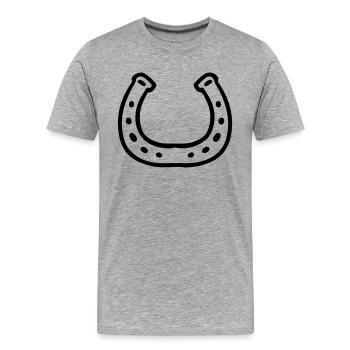 Hufeisen Glücksbringer Glückspilz - Männer Premium Bio T-Shirt - Grau meliert - Vorne - Damien (186cm)