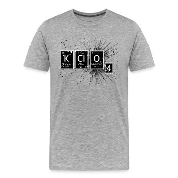 Kclo4 Pyrotechnics - Männer Premium Bio T-Shirt - Grau meliert - Vorne - Damien (186cm)