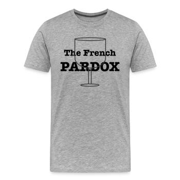 The French Pardox - Men's Premium Organic T-Shirt - heather grey - Front - Damien (186cm)