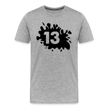 Blobs 13 - Men's Premium Organic T-Shirt - heather grey - Front - Damien (186cm)