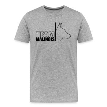 TEAM MALINOIS Wilsigns Hundesport Hunde Hund - Männer Premium Bio T-Shirt - Grau meliert - Vorne - Damien (186cm)