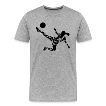 Soccer female eu - Men's Premium Organic T-Shirt - heather grey - Front - Damien (186cm)