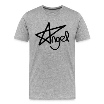 Pentagramme ange - T-shirt bio Premium Homme - gris chiné - Devant - Damien (186cm)