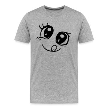 Augen - Männer Premium Bio T-Shirt - Grau meliert - Vorne - Damien (186cm)