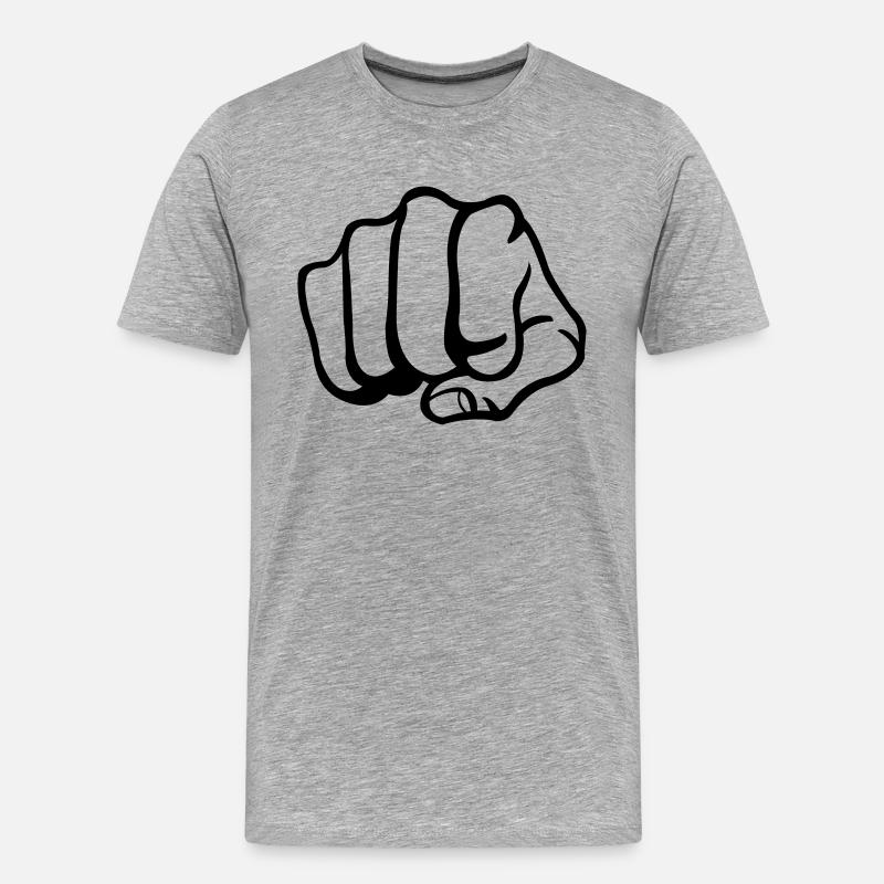 faust_001 - Männer Premium Bio T-Shirt - Grau meliert
