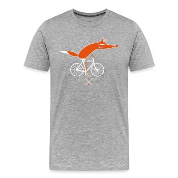 Schlauer Fahrradfahrer (b) - Männer Premium Bio T-Shirt - Grau meliert - Vorne - Damien (186cm)