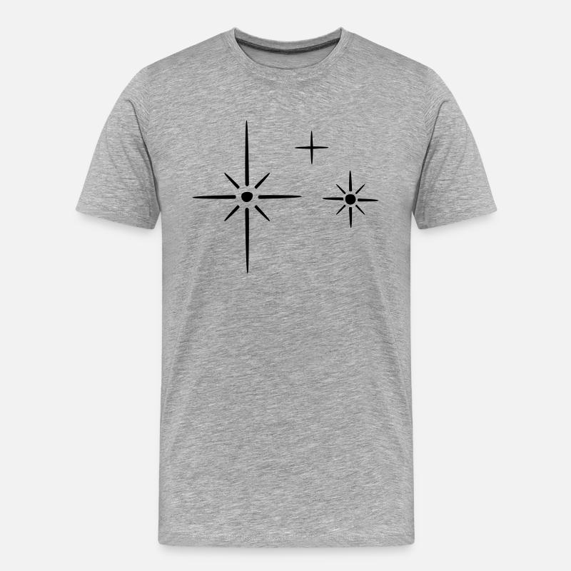 Glitzersternchen Glitzer Sterne Dekor - Männer Premium Bio T-Shirt - Grau meliert