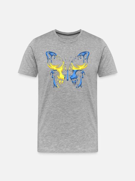 sweden lands flagga officiella stater kontinent - Organic T-shirt Ekologisk premium-T-shirt herr - gråmelerad