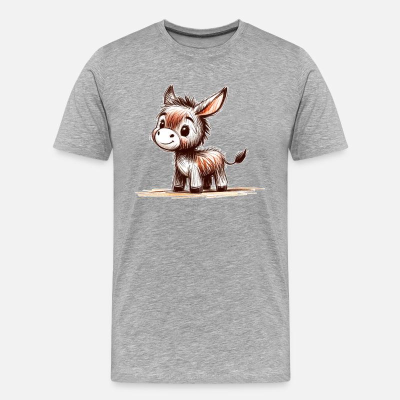 Eselchen - Männer Premium Bio T-Shirt - Grau meliert