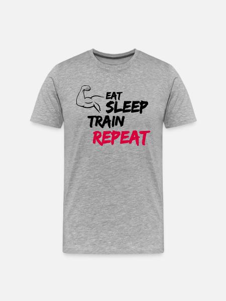 Eat Sleep Train Repeat - Men's Premium Organic T-Shirt - heather grey