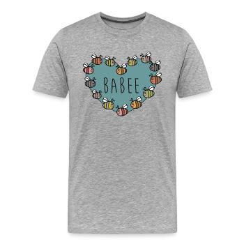 Babee - Men's Premium Organic T-Shirt - heather grey - Front - Damien (186cm)