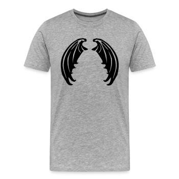 Flügel von Vampiren oder Teufelchen - Männer Premium Bio T-Shirt - Grau meliert - Vorne - Damien (186cm)
