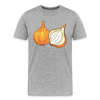 Yellow onions Onions - Men's Premium Organic T-Shirt - heather grey - Front - Damien (186cm)