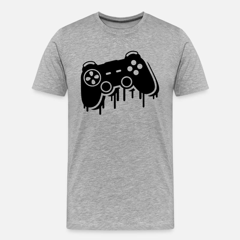 controller_graffiti_ce1 - Männer Premium Bio T-Shirt - Grau meliert