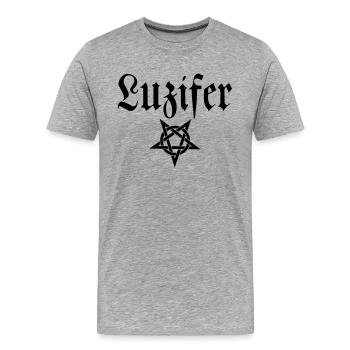 (luzifer2) - Männer Premium Bio T-Shirt - Grau meliert - Vorne - Damien (186cm)