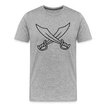 Weapons 2 Sabers - Men's Premium Organic T-Shirt - heather grey - Front - Damien (186cm)