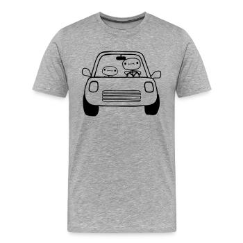 Papa Child Car - Men's Premium Organic T-Shirt - heather grey - Front - Damien (186cm)