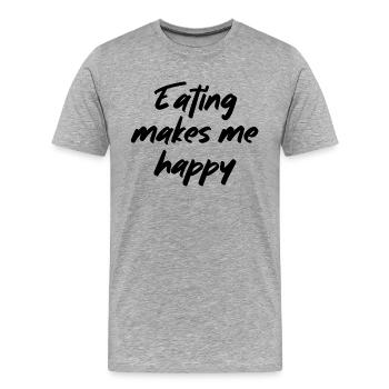 Manger me rend heureux - T-shirt bio Premium Homme - gris chiné - Devant - Damien (186cm)