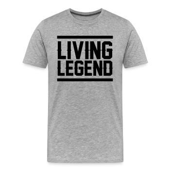 Living Legend - Men's Premium Organic T-Shirt - heather grey - Front - Damien (186cm)