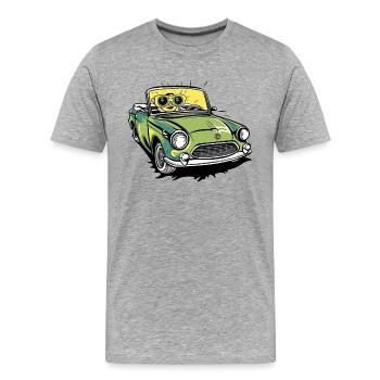 Lise en cabriolet - T-shirt bio Premium Homme - gris chiné - Devant - Damien (186cm)