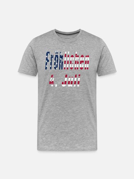 Fröhlichen 4. Juli - Männer Premium Bio T-Shirt - Grau meliert