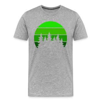 Natur Outdoor Bäume Naturliebhaber Retro Wald - Männer Premium Bio T-Shirt - Grau meliert - Vorne - Damien (186cm)