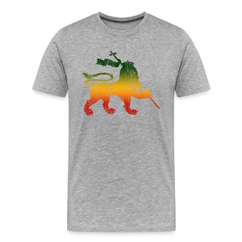 Reggae Musik Rastafari Jamaika - Männer Premium Bio T-Shirt - Grau meliert - Vorne - Damien (186cm)