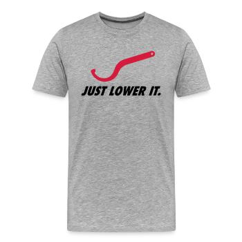 Just lower it. - Männer Premium Bio T-Shirt - Grau meliert - Vorne - Damien (186cm)
