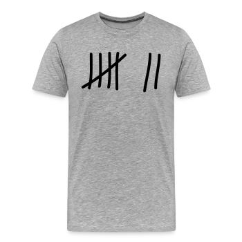 tage_zaehlen_7 - Männer Premium Bio T-Shirt - Grau meliert - Vorne - Damien (186cm)
