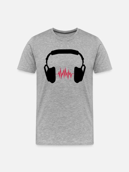 écouteurs - T-shirt bio Premium Homme - gris chiné