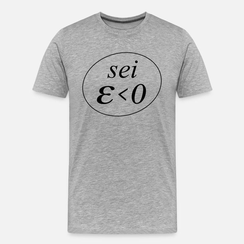 sei Epsilon größer Null - Männer Premium Bio T-Shirt - Grau meliert