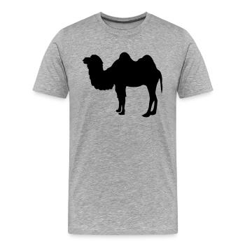 kamel - Männer Premium Bio T-Shirt - Grau meliert - Vorne - Damien (186cm)
