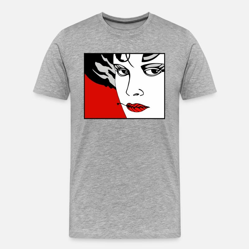 Vulkan 3 - Männer Premium Bio T-Shirt - Grau meliert