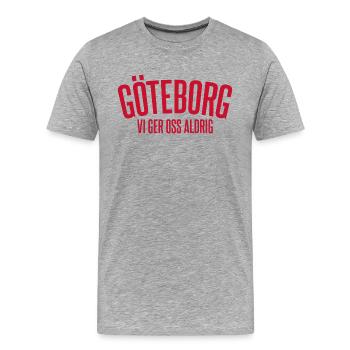 Göteborg Nous n’abandonnons jamais - T-shirt bio Premium Homme - gris chiné - Devant - Damien (186cm)