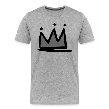 krone - Männer Premium Bio T-Shirt - Grau meliert - Vorne - Damien (186cm)