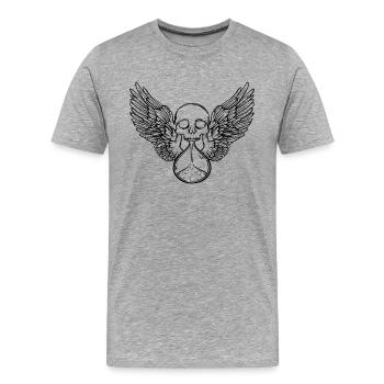 tete de mort - T-shirt bio Premium Homme - gris chiné - Devant - Damien (186cm)