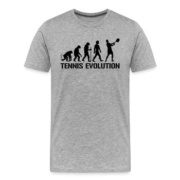 evolution tennis - Männer Premium Bio T-Shirt - Grau meliert - Vorne - Damien (186cm)