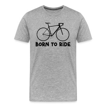 Né pour faire du vélo ! - T-shirt bio Premium Homme - gris chiné - Devant - Damien (186cm)