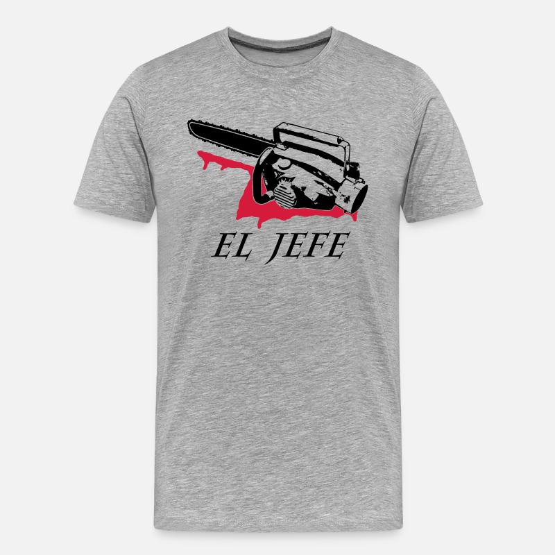 el jefe - Männer Premium Bio T-Shirt - Grau meliert