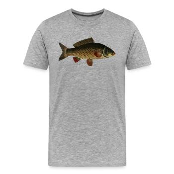 fish107 - Männer Premium Bio T-Shirt - Grau meliert - Vorne - Damien (186cm)