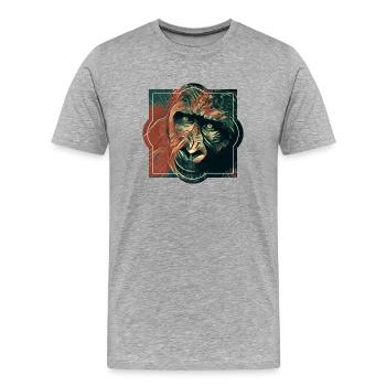 Cheeta Singe , le singe en toi. - T-shirt bio Premium Homme - gris chiné - Devant - Damien (186cm)