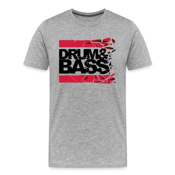 Drum 'n' Bass shattered 2 - Männer Premium Bio T-Shirt - Grau meliert - Vorne - Damien (186cm)