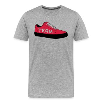 sneaker__team - Men's Premium Organic T-Shirt - heather grey - Front - Damien (186cm)