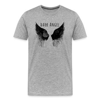 flügel,engel,graffiiti,malerei,bunt,Engelsflügel - Männer Premium Bio T-Shirt - Grau meliert - Vorne - Damien (186cm)