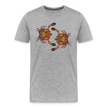 Krabben - Männer Premium Bio T-Shirt - Grau meliert - Vorne - Damien (186cm)