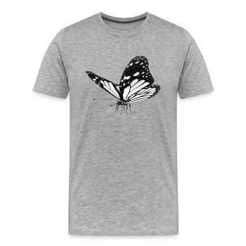 Schmetterling, Falter - Männer Premium Bio T-Shirt - Grau meliert - Vorne - Damien (186cm)