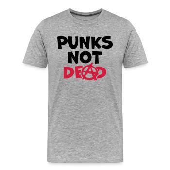Quote punks not dead - Men's Premium Organic T-Shirt - heather grey - Front - Damien (186cm)